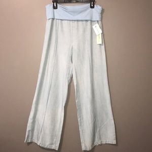Just Living Eco friendly Palazzo Fold Over TENCEL Jeans. Size Large